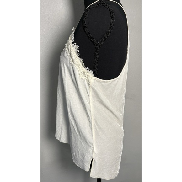 Johnny Was Ivory Silk Velvet Lace Trim Cami Top Luxe Romantic Boho Dainty Fairy - Picture 4 of 10